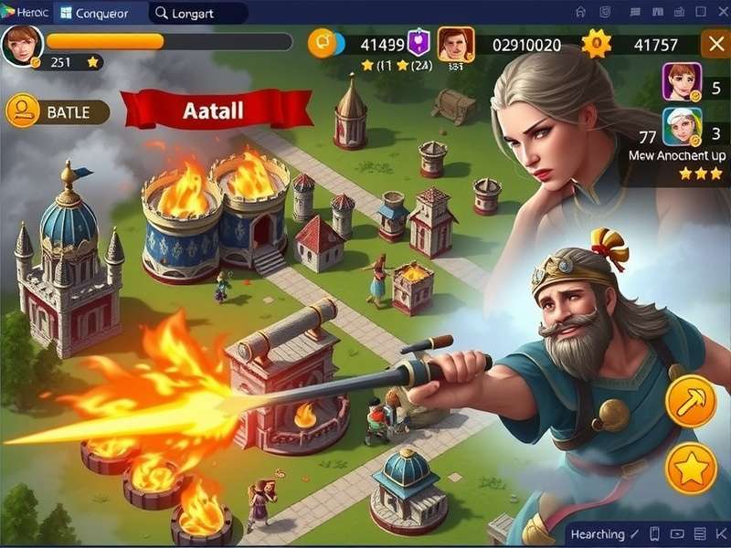 Heroic Conqueror gameplay screenshot showing strategic battle